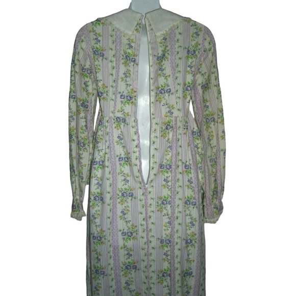 Vintage 60's 70's Gunne Sax Prairie Dress Cottagecore Floral Lace Victorian - Picture 8 of 11